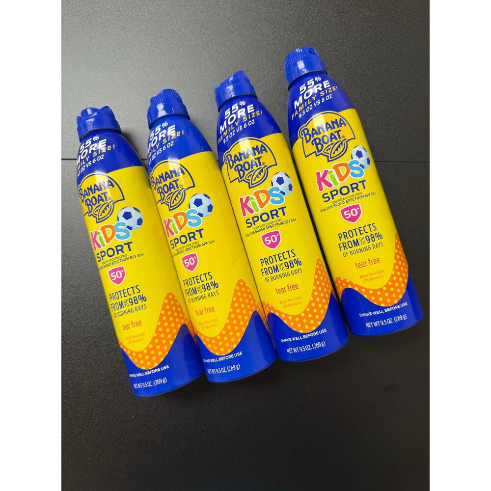 Bundle of 4 banana Boat Sport Kids Sunscreen Spray SPF 50 |